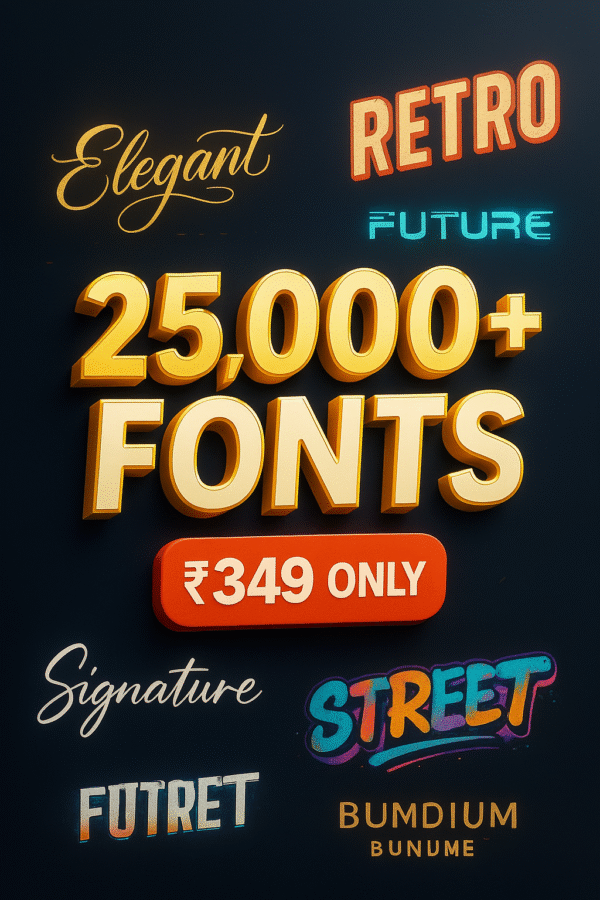 25,000+ PREMIUM FONTS BUNDLE
