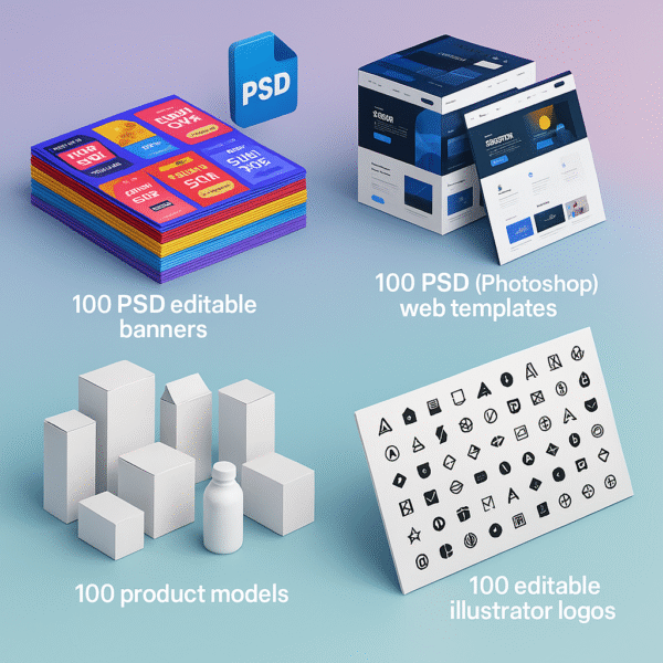 Premium Creative Assets Catalog – 500+ Editable Files